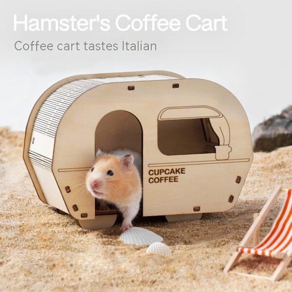Hamster Wooden House – Multi-Layer Pet Shelter & Play Furniture