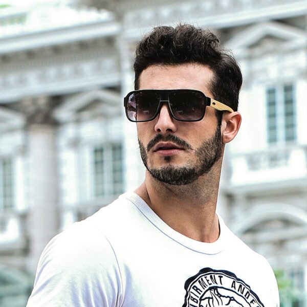 Wooden Square Sunglasses – Eco-Friendly Style with UV Protection