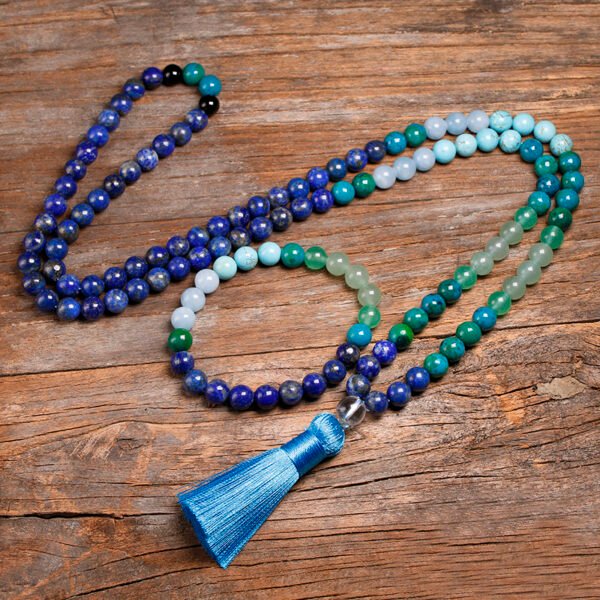 Natural Stone 8MM 108 Lapis Lazuli Jewelry Set Bracelet & Necklace